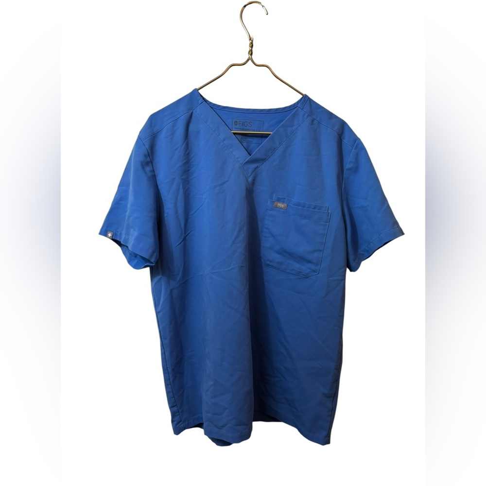 Figs | blue scrub top shirt large